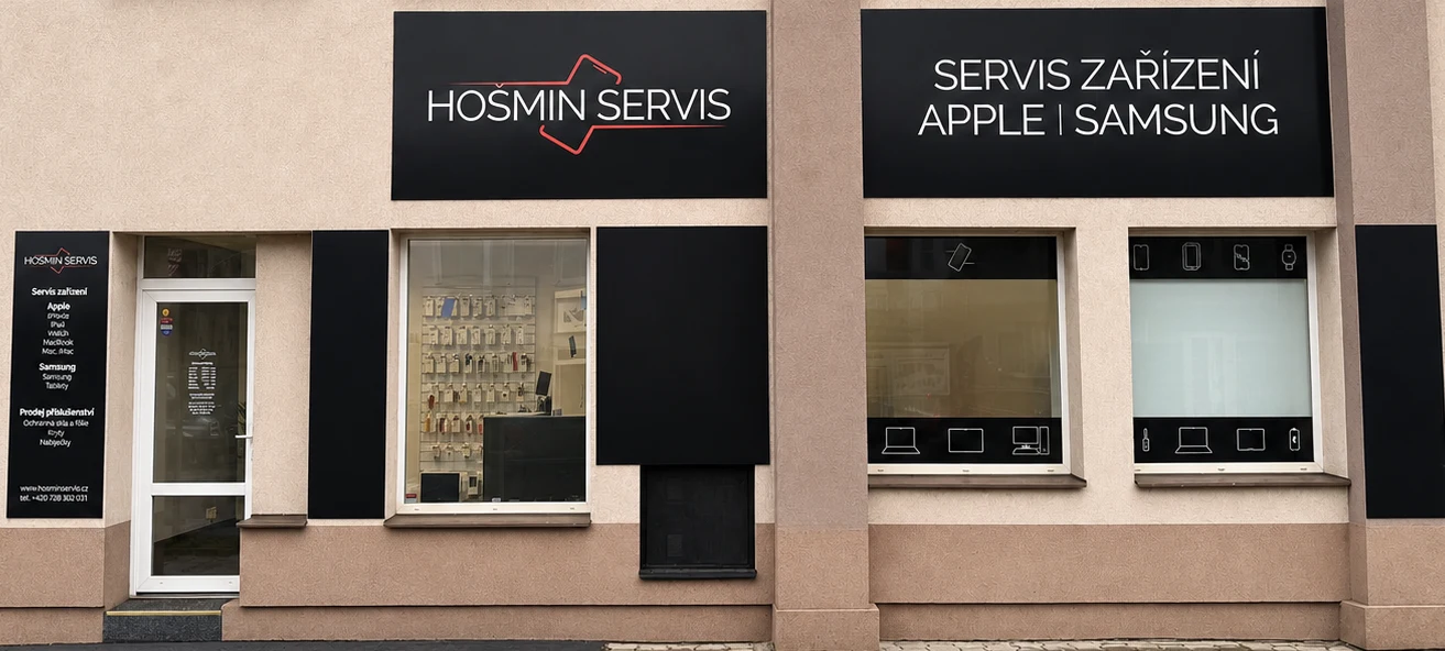 Fasáda pobočky Hošmin Servis na Náchodské ulici v Horních Počernicích